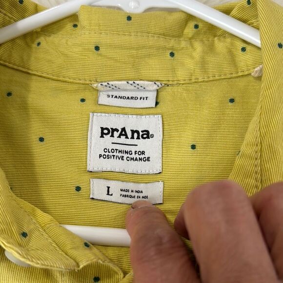 Prana Men's Yellow Short Sleeve Shirt - Picture 6 of 6